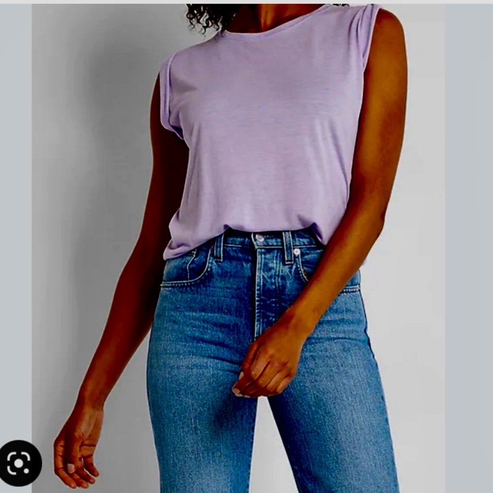 Express Linen Skimming Lavender Tank M NWOT